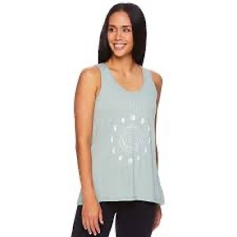 NEW Gaiam Harmony Tank Luna Sage Green Moon Phase Graphic Yoga Top Size M